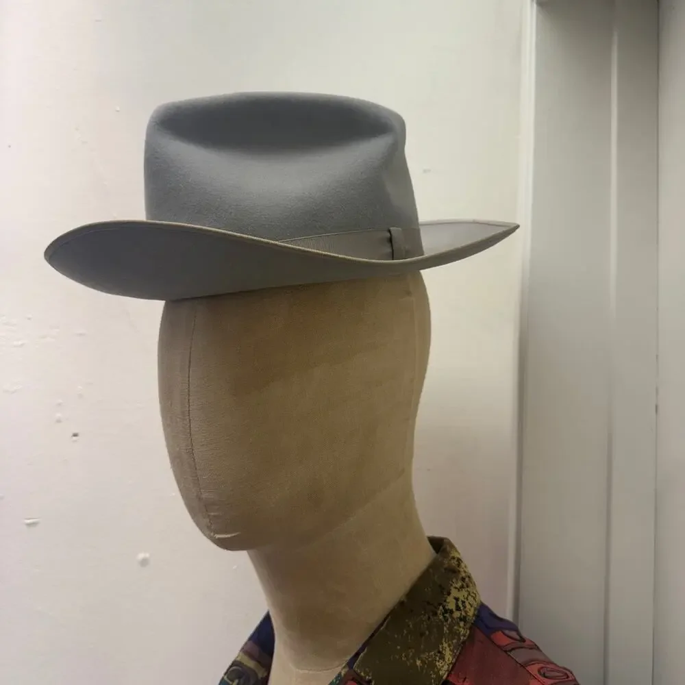 Vintage 6-7/8 Lee Stratoliner Western Style Fedora Grey Adventure Water Repel